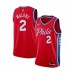 Men's Philadelphia 76ers #2 Moses Malone Authentic Red Finished Basketball Stitched Jersey - Statement Edition