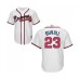 Men's Atlanta Braves #23 Adam Duvall Replica White Home Cool Base Baseball Jersey