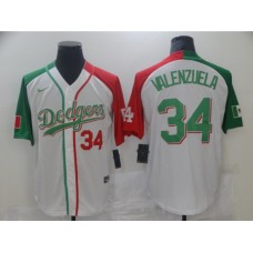 Men's Nike Los Angeles Dodgers #34 Fernando Valenzuela White Home Stitched Baseball Alternate Jersey