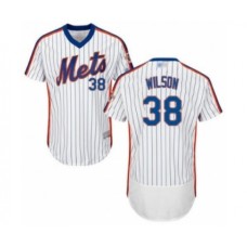 Men's New York Mets #38 Justin Wilson White Alternate Flex Base Authentic Collection Baseball Player Stitched Jersey