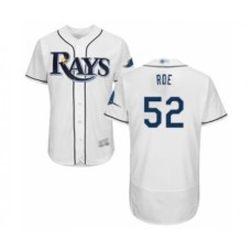 Men's Tampa Bay Rays #52 Chaz Roe Home White Home Flex Base Authentic Collection Baseball Player Stitched Jersey