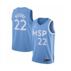 Men's Minnesota Timberwolves #22 Andrew Wiggins Swingman Blue Basketball Stitched Jersey - 2019 20 City Edition