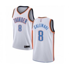 Men's Oklahoma City Thunder #8 Danilo Gallinari Authentic White Basketball Jersey - Association Edition