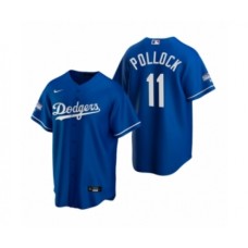 Men's Los Angeles Dodgers #11 A.J. Pollock Royal 2020 World Series Champions Replica Stitched Jersey