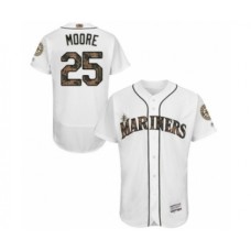 Men's Seattle Mariners #25 Dylan Moore Authentic White 2016 Memorial Day Fashion Flex Base Baseball Player Stitched Jersey