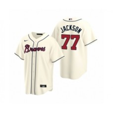 Men's Atlanta Braves #77 Luke Jackson Nike Cream 2020 Replica Alternate Stitched Jersey