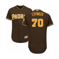 Men's San Diego Padres #70 Anderson Espinoza Brown Alternate Flex Base Authentic Collection Baseball Player Stitched Jersey