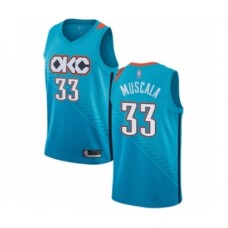 Men's Oklahoma City Thunder #33 Mike Muscala Swingman Turquoise Basketball Stitched Jersey - City Edition