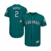 Men's Seattle Mariners #2 Tom Murphy Teal Green Alternate Flex Base Authentic Collection Baseball Player Stitched Jersey