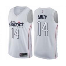 Men's Washington Wizards #14 Ish Smith Authentic White Basketball Stitched Jersey - City Edition