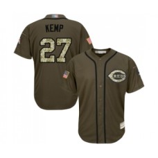 Men's Cincinnati Reds #27 Matt Kemp Authentic Green Salute to Service Baseball Jersey