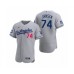 Men's Los Angeles Dodgers #74 Kenley Jansen Gray 2020 World Series Champions Road Authentic Stitched Jersey