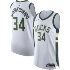 Men's Nike Giannis Antetokounmpo #34 Milwaukee Bucks White 2020-21 Authentic Stitched Jersey