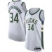 Men's Nike Giannis Antetokounmpo #34 Milwaukee Bucks White 2020-21 Authentic Stitched Jersey