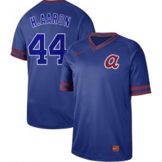 Men's Nike Atlanta Braves #44 Hank Aaron Royal Authentic Cooperstown Collection Stitched Baseball Jersey