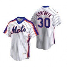 Men's Nike New York Mets #30 Michael Conforto White Cooperstown Collection Home Stitched Baseball Jersey