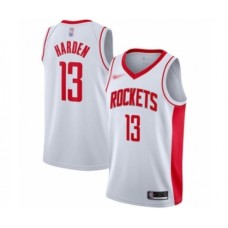 Men's Houston Rockets #13 James Harden Authentic White Finished Basketball Stitched Jersey - Association Edition