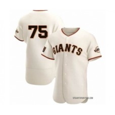 Men's San Francisco Giants #75 Camilo Doval Cream Flex Base Stitched Jersey