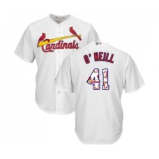 Men's St. Louis Cardinals #41 Tyler O Neill Authentic White Team Logo Fashion Cool Base Baseball Jersey