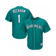 Men's Seattle Mariners #1 Tim Beckham Replica Teal Green Alternate Cool Base Baseball Jersey