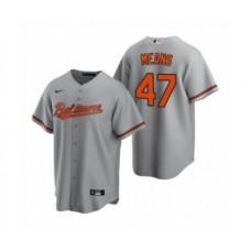 Men's Baltimore Orioles #47 John Means Nike Gray Replica Road Stitched Jersey