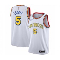 Men's Golden State Warriors #5 Kevon Looney Swingman White Hardwood Classics Basketball Stitched Jersey - San Francisco Classic Edition