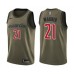 Men's Washington Wizards #21 Moritz Wagner Swingman Green Salute to Service Basketball Stitched Jersey