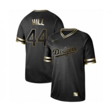 Men's Los Angeles Dodgers #44 Rich Hill Authentic Black Gold Fashion Baseball Stitched Jersey