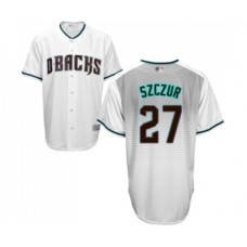 Men's Arizona Diamondbacks #27 Matt Szczur Replica White Capri Cool Base Baseball Jersey