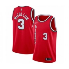 Men's Portland Trail Blazers #3 C.J. McCollum Authentic Red Hardwood Classics Basketball Stitched Jersey