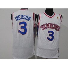 Men's Philadelphia 76ers #3 Allen Iverson Blue Throwback 96-97 Basketbal Stitched Jersey