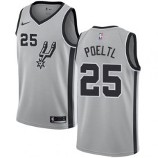 Men's Nike San Antonio Spurs #25 Jakob Poeltl Swingman Silver NBA Jersey Statement Edition