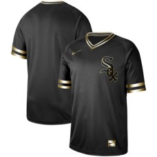 Men's Nike Chicago White Sox Blank Black Gold Authentic Stitched Baseball Jersey