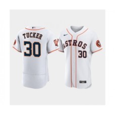 Men's Houston Astros #30 Kyle Tucker White 60th Anniversary Flex Base Stitched Baseball Jersey