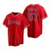 Men's Nike Los Angeles Angels #57 Hansel Robles Red Alternate Stitched Baseball Jersey