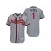 Men's Ozzie Albies Atlanta Braves #1 Gray 2019 Mothers Day Flex Base Authentic Stitched Jersey