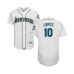 Men's Seattle Mariners #10 Tim Lopes White Home Flex Base Authentic Collection Baseball Player Stitched Jersey