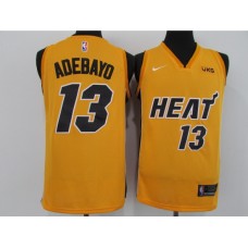 Men's Nike Miami Heat #13 Edrice Adebayo Yellow Swingman Basketball Stitched Jersey