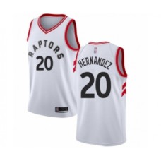 Men's Toronto Raptors #20 Dewan Hernandez Authentic White Basketball Stitched Jersey - Association Edition