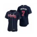 Men's Atlanta Braves #7 Dansby Swanson Nike Navy Authentic 2020 Alternate Stitched Jersey