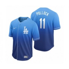 Men's Mlb Los Angeles Dodgers #11 A.J. Pollock Royal Fade Nike Stitched Jersey