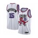 Men's Toronto Raptors #15 Vince Carter Authentic White Hardwood Classics Basketball Stitched Jersey