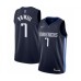 Men's Dallas Mavericks #7 Dwight Powell Authentic Navy Finished Basketball Stitched Jersey - Statement Edition