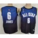 Men's Los Angeles Lakers #6 LeBron James Navy Blue 2022 All Star 6 Patchs Icon Sponsor Swingman Stitched Jersey