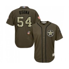 Men's Houston Astros #54 Roberto Osuna Authentic Green Salute to Service Baseball Jersey