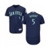 Men's Seattle Mariners #5 Braden Bishop Navy Blue Alternate Flex Base Authentic Collection Baseball Player Stitched Jersey