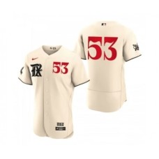 Men's Texas Rangers #53 Adolis Garca Cream 2023 City Connect Flex Base Stitched Baseball Jersey