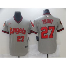 Men's Los Angeles Angels of Anaheim #27 Mike Trout Grey Road Flex Base Authentic Stitched Jersey