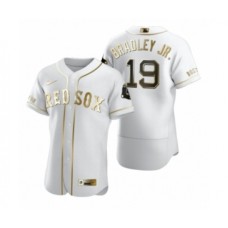 Men's Boston Red Sox #19 Jackie Bradley Jr. Nike White Authentic Golden Edition Stitched Jersey