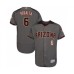 Men's Arizona Diamondbacks #6 David Peralta Grey Road Authentic Collection Flex Base Baseball Jersey